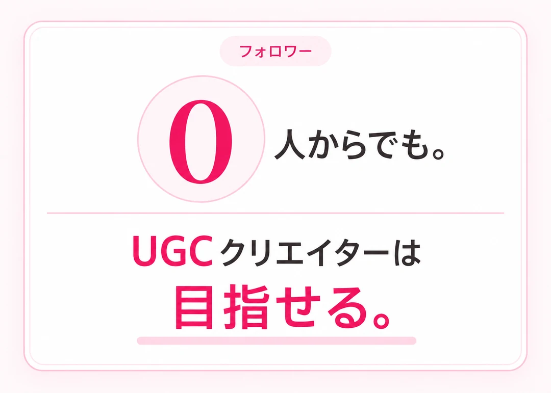 フォロワー0人からでも、UGCクリエイターは目指せる。